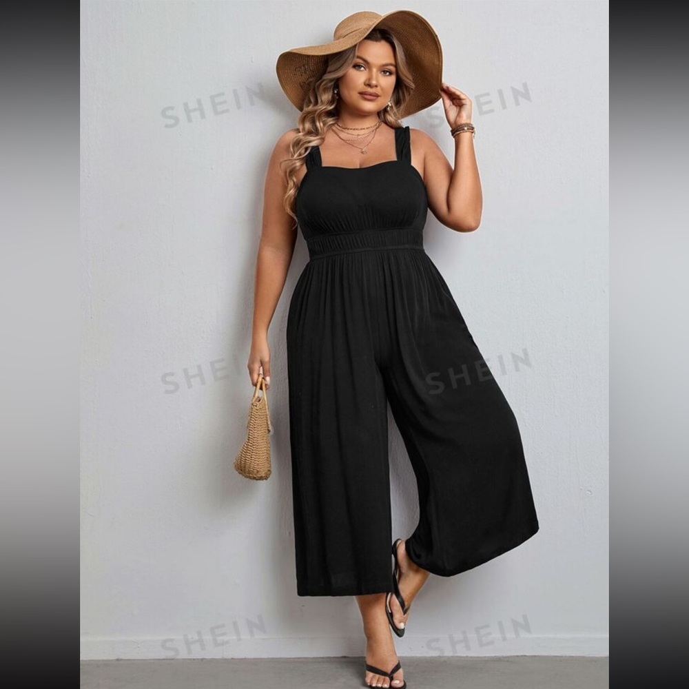 Wide leg cami jumpsuit